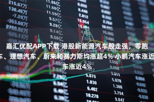 嘉汇优配APP下载 港股新能源汽车股走强，零跑汽车、理想汽车、蔚来和赛力斯均涨超4% 小鹏汽车涨近4%